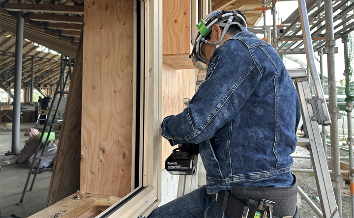 木製サッシ取付工事